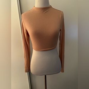 Naked wardrobe light beige crop top sz S